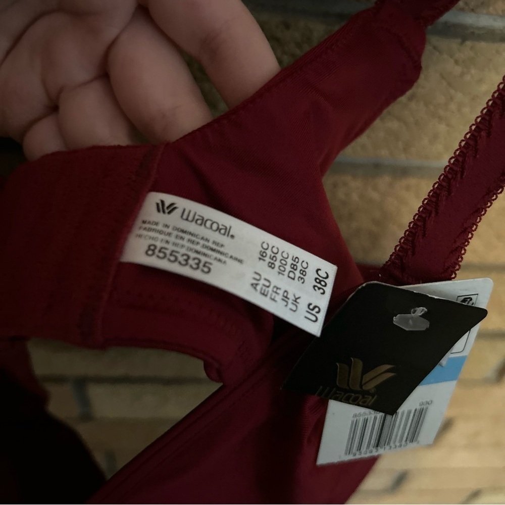 NWT Wacoal Surreal Comfort Underwire Unlined Bra Rhubarb Red 855335 - Picture 5 of 6